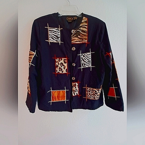 Allure Vintage patchwork women's jacket, Large - Picture 1 of 4